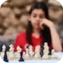 female playing chess